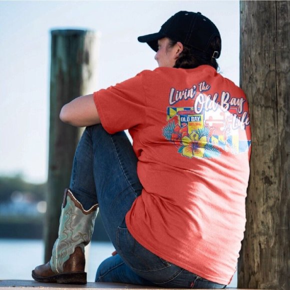 Livin’ The Old Bay Life Short Sleeve T-Shirt - NEW Fast Ship - Picture 3 of 8
